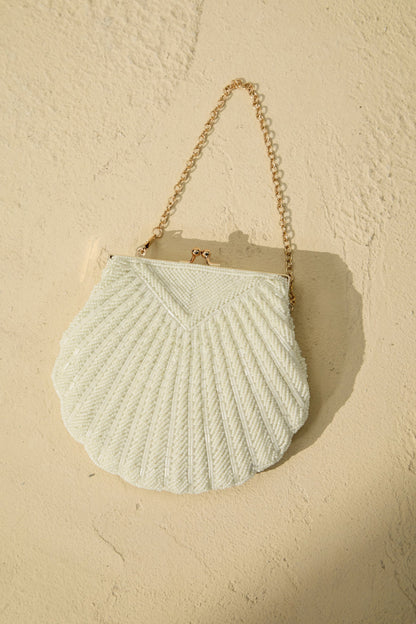 Coral | Borsa a Conchiglia con Perle
