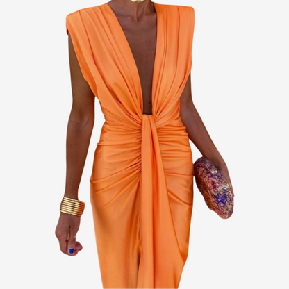 Assia | Abito Midi Drappeggiato