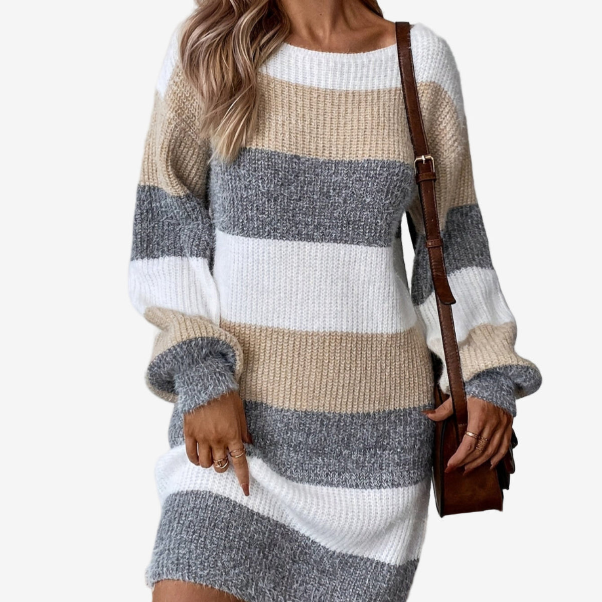 Elestte | Abito in Maglia a Righe