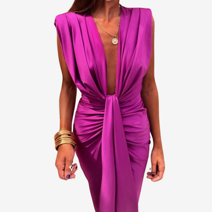 Assia | Abito Midi Drappeggiato