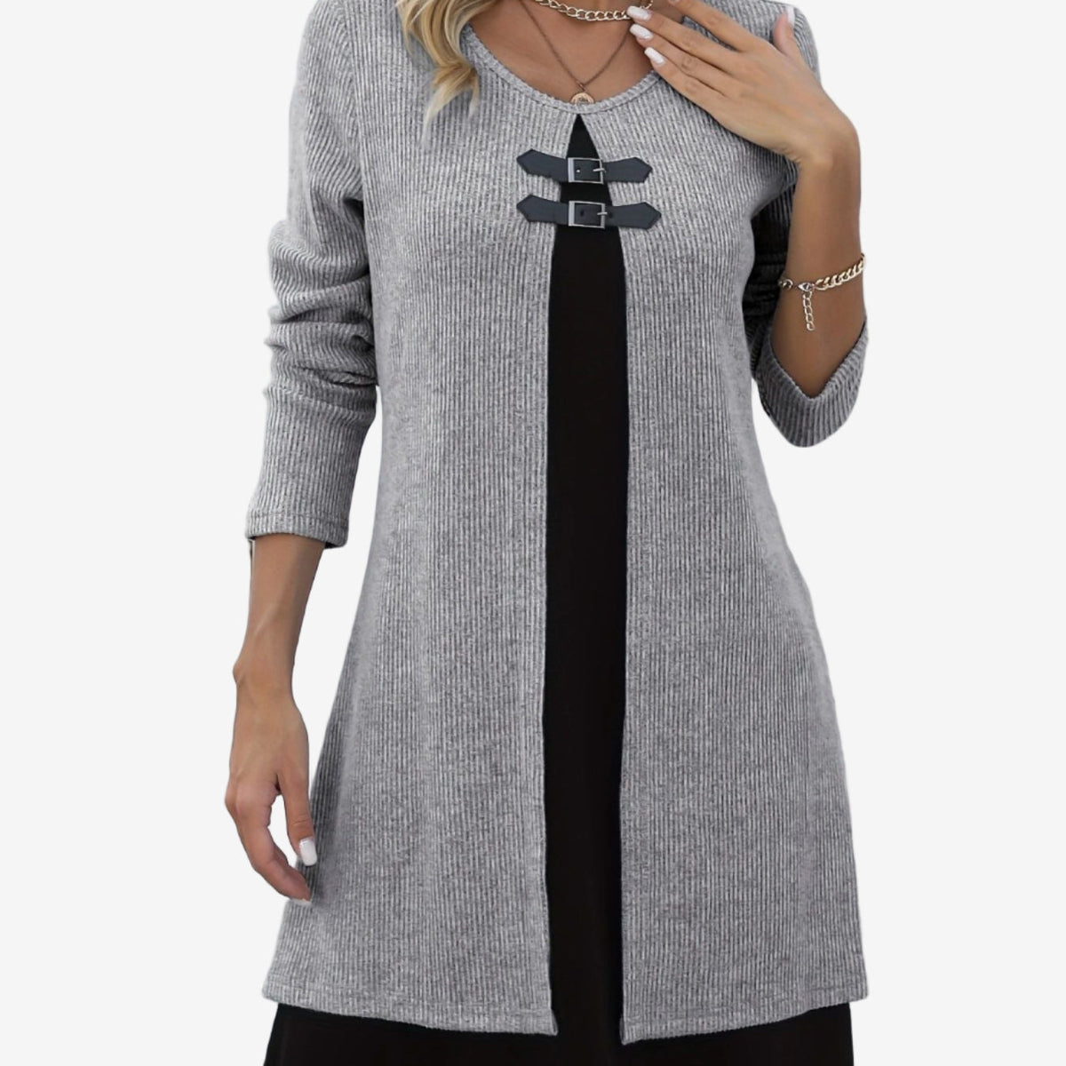 Elora | Abito in Maglia Chic con Contrasto
