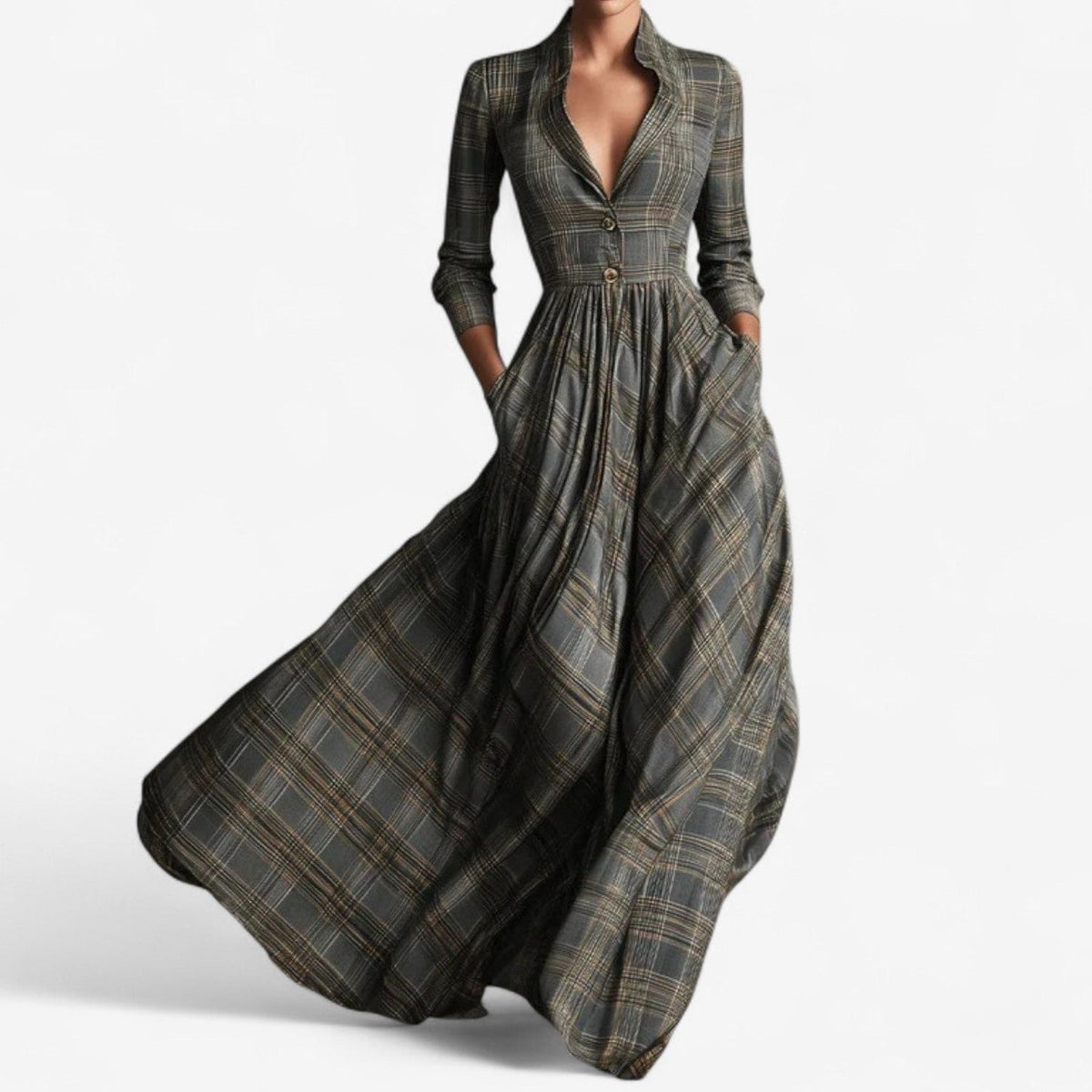 Laila | Abito a Quadri Chic