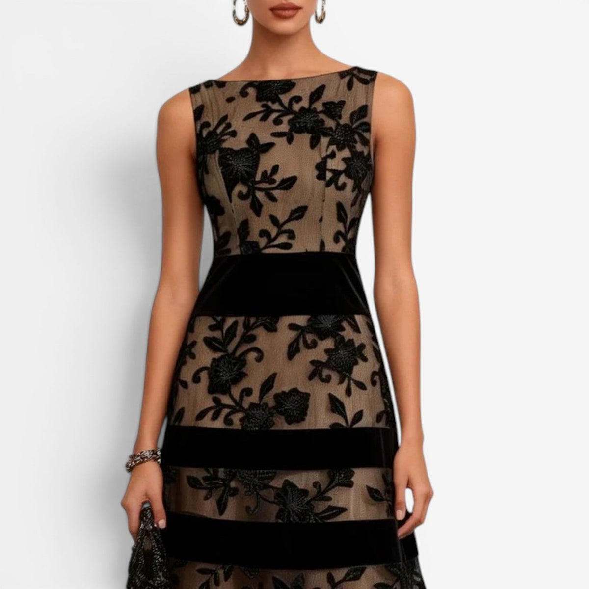 Pria | Abito Midi in Pizzo Floreale